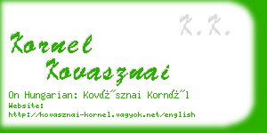 kornel kovasznai business card